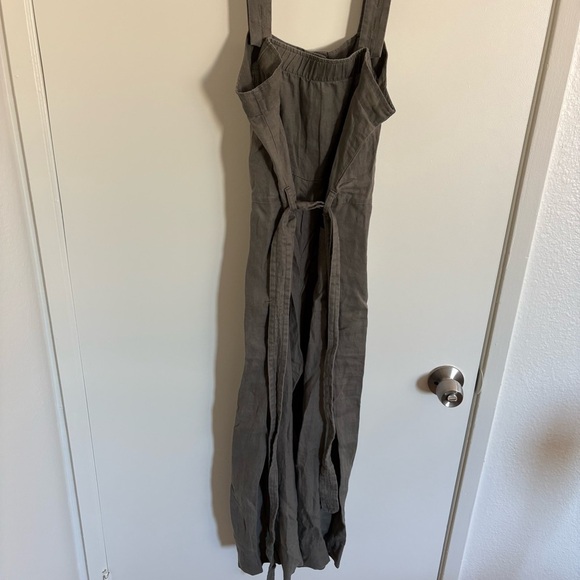 Everlane Women's Green 100% Linen Jumpsuit Wide-Leg Adjustable Straps Size 0 - Picture 7 of 12